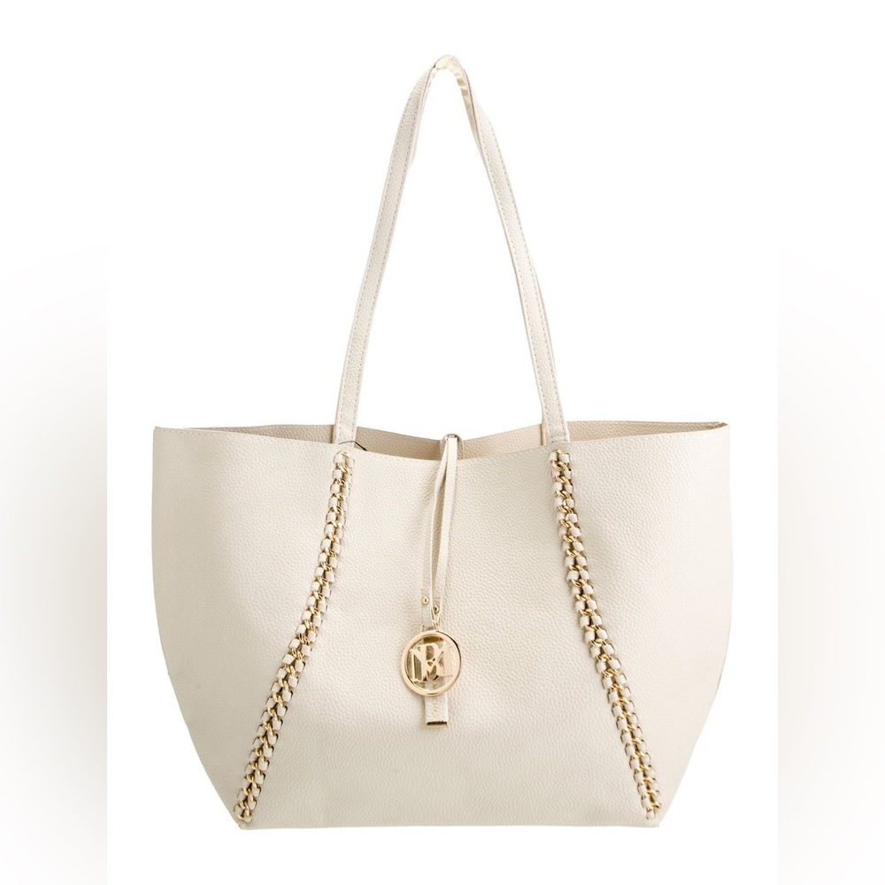 BADGLEY MISCHKA women’s DECORATIVE CHAIN TOTE OFF-WHITE